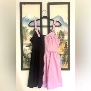 Hot Topic Pink & Black Split Heart Dress